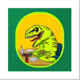 T rex at Office Posters and Art